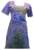 Blue Katan Silk/Jamawar Lehnga