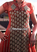 Red Crinkle Chiffon Suit 