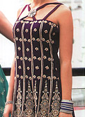 Dark Purple Crinkle Chiffon Suit 