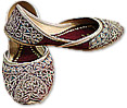 Ladies Khussa- Maroon/Golden