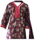 Shocking Pink/Black Cotton Lawn Suit 