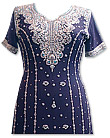 Navy Blue Crinkle Chiffon Suit 