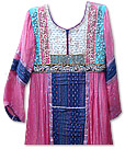 Pink/Navy Blue Chiffon Suit  