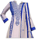 Off-white/Blue Georgette Suit