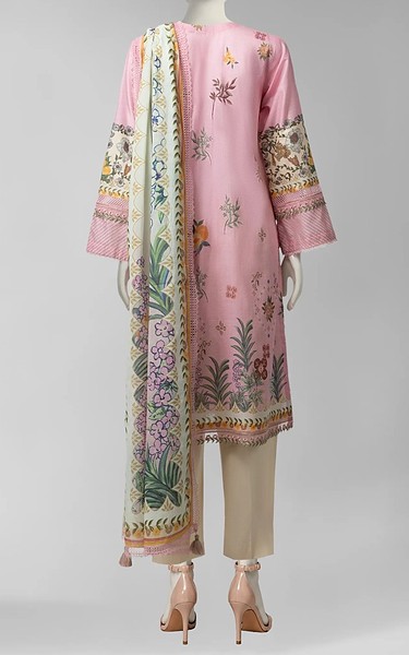 Junaid Jamshed Pink Liminal Suit (2Pcs) | Pakistani Winter Dresses in USA- Image 2