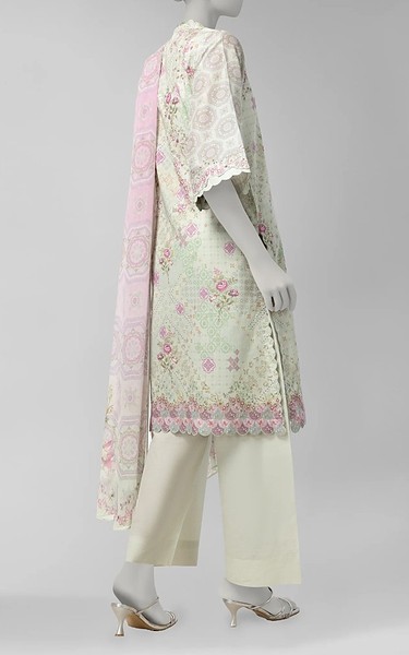 Junaid Jamshed Light Green Liminal Suit | Pakistani Winter Dresses in USA- Image 2