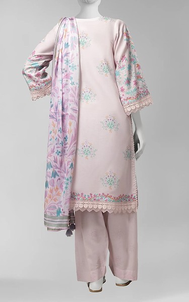 Junaid Jamshed Light Pink Cotton Suit | Pakistani Winter Dresses in USA- Image 2