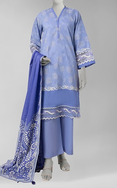 Junaid Jamshed Blue Liminal Suit | Pakistani Winter Dresses in USA- Image 1