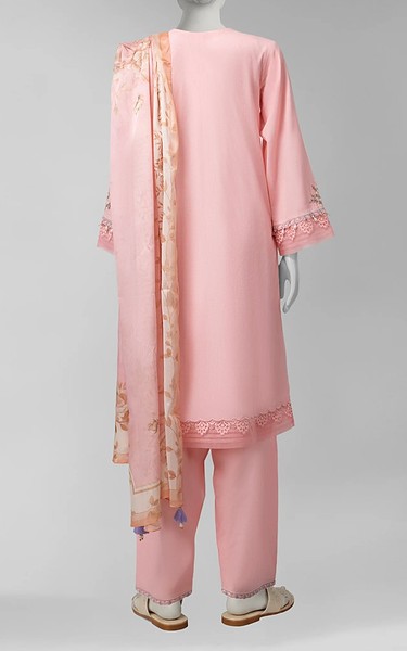 Junaid Jamshed Pink Liminal Suit | Pakistani Winter Dresses in USA- Image 2