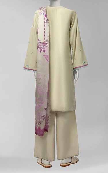 Junaid Jamshed Light Green Liminal Suit | Pakistani Winter Dresses in USA- Image 2