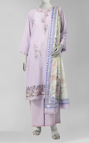 Junaid Jamshed Lavender Liminal Suit | Pakistani Winter Dresses in USA- Image 1