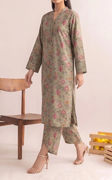 Adans Libas Beige Lawn Suit (2 Pcs) | Pakistani Lawn Dress in USA- Image 1
