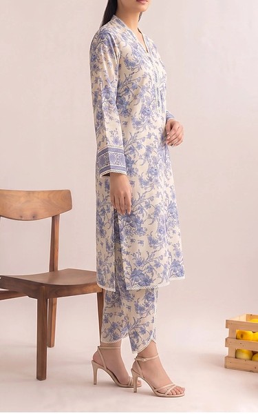 Adans Libas Ivory/Blue Lawn Suit (2 Pcs) | Pakistani Lawn Dress in USA- Image 2