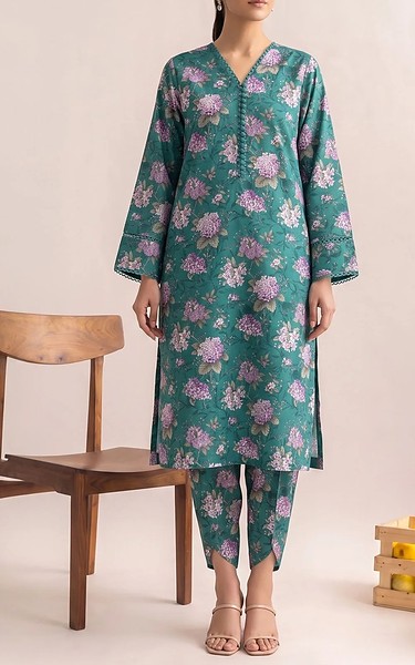 Adans Libas Teal Lawn Suit (2 Pcs) | Pakistani Lawn Dress in USA- Image 1