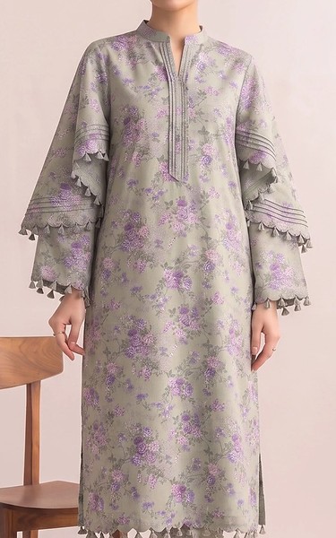 Adans Libas Grey Lawn Suit (2 Pcs) | Pakistani Lawn Dress in USA- Image 2