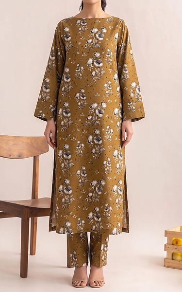 Adans Libas Camel Lawn Suit (2 Pcs) | Pakistani Lawn Dress in USA- Image 1