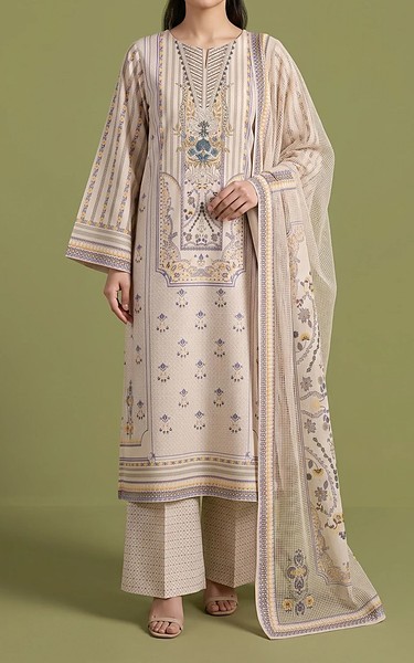 Adans Libas Ivory Lawn Suit | Pakistani Lawn Dress in USA- Image 1