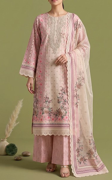 Adans Libas Light Pink Lawn Suit | Pakistani Lawn Dress in USA- Image 1