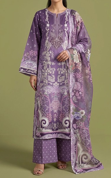 Adans Libas Purple Lawn Suit | Pakistani Lawn Dress in USA- Image 1