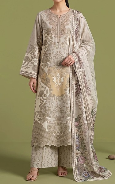 Adans Libas Ivory Lawn Suit | Pakistani Lawn Dress in USA- Image 1
