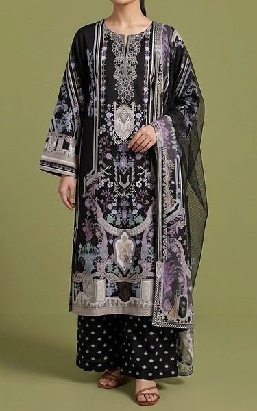 Adans Libas Black Lawn Suit | Pakistani Lawn Dress in USA- Image 1