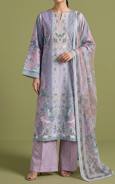 Adans Libas Lavender Lawn Suit | Pakistani Lawn Dress in USA- Image 1