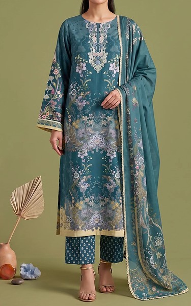 Adans Libas Sea Green Lawn Suit | Pakistani Lawn Dress in USA- Image 1