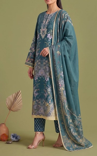 Adans Libas Sea Green Lawn Suit | Pakistani Lawn Dress in USA- Image 2