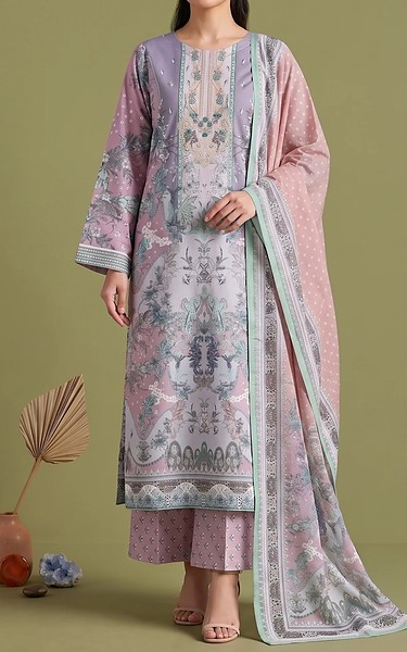 Adans Libas Lavender/Pink Lawn Suit | Pakistani Lawn Dress in USA- Image 1