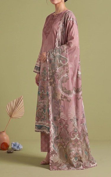 Adans Libas Mauve Lawn Suit | Pakistani Lawn Dress in USA- Image 2