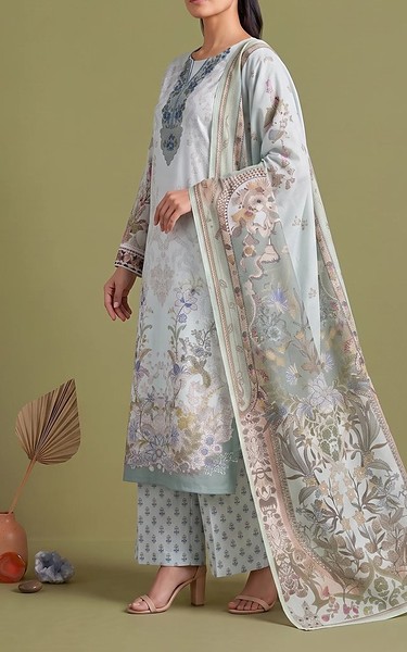 Adans Libas Sky Blue Lawn Suit | Pakistani Lawn Dress in USA- Image 2