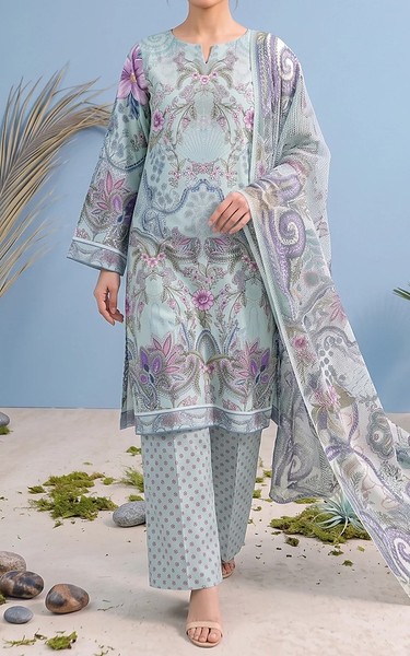Adans Libas Baby Blue Lawn Suit | Pakistani Lawn Dress in USA- Image 1