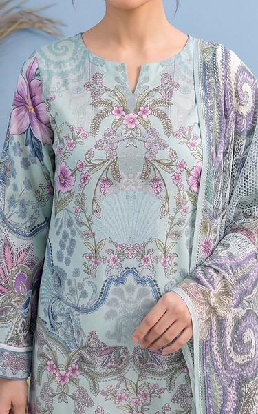 Adans Libas Baby Blue Lawn Suit | Pakistani Lawn Dress in USA- Image 2