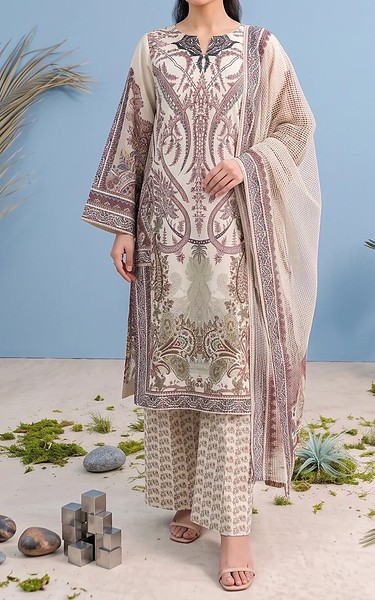 Adans Libas Ivory Lawn Suit | Pakistani Lawn Dress in USA- Image 2