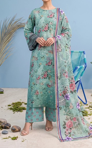 Adans Libas Turquoise Lawn Suit | Pakistani Lawn Dress in USA- Image 2
