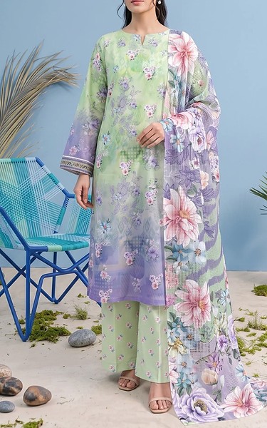 Adans Libas Light Green Lawn Suit | Pakistani Lawn Dress in USA- Image 2