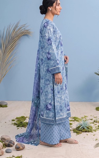 Adans Libas Denim Blue Lawn Suit | Pakistani Lawn Dress in USA- Image 2