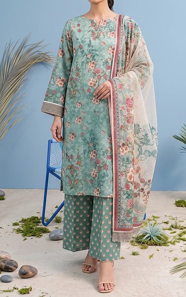 Adans Libas Dark Turquoise Lawn Suit | Pakistani Lawn Dress in USA- Image 1
