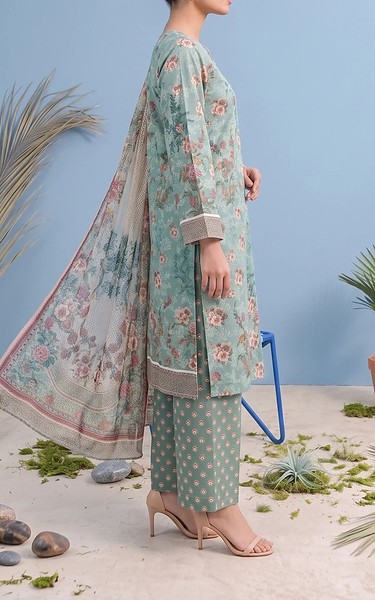 Adans Libas Dark Turquoise Lawn Suit | Pakistani Lawn Dress in USA- Image 2