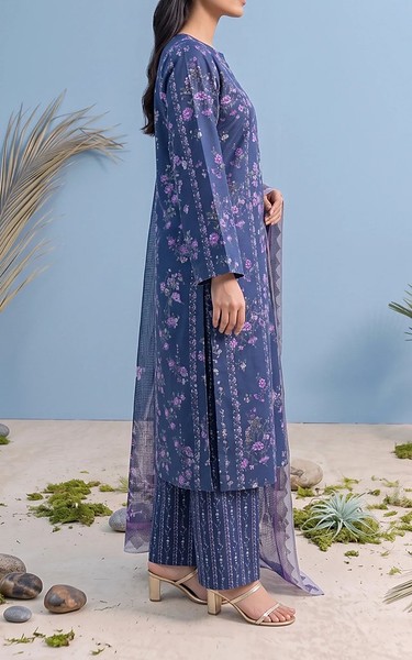 Adans Libas Blue Lawn Suit | Pakistani Lawn Dress in USA- Image 2