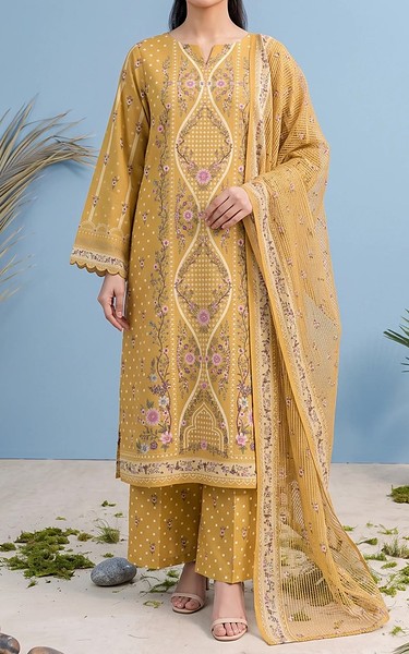 Adans Libas Sand Gold Lawn Suit | Pakistani Lawn Dress in USA- Image 1