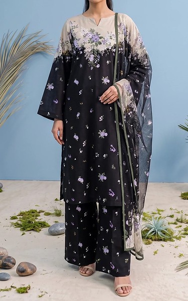 Adans Libas Black Lawn Suit | Pakistani Lawn Dress in USA- Image 1