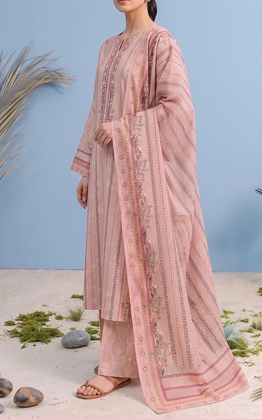 Adans Libas Peach Lawn Suit | Pakistani Lawn Dress in USA- Image 2