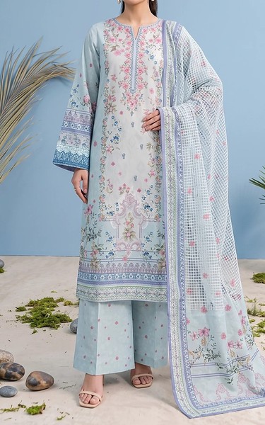 Adans Libas Baby Blue Lawn Suit | Pakistani Lawn Dress in USA- Image 1