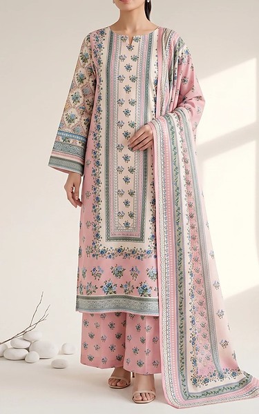 Adans Libas White/Pink Lawn Suit | Pakistani Lawn Dress in USA- Image 1