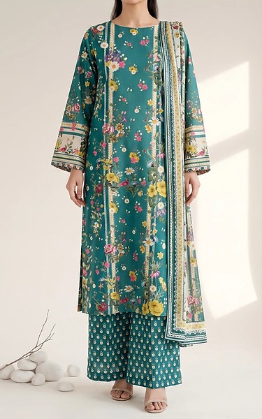 Adans Libas Sea Green Lawn Suit | Pakistani Lawn Dress in USA- Image 1