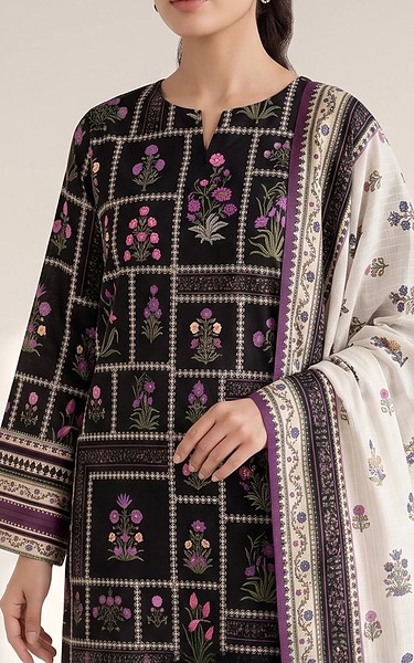 Adans Libas Black Lawn Suit | Pakistani Lawn Dress in USA- Image 1