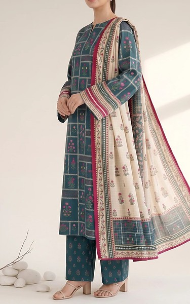 Adans Libas Teal Lawn Suit | Pakistani Lawn Dress in USA- Image 1