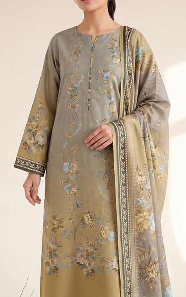 Adans Libas Grey/Olive Lawn Suit | Pakistani Lawn Dress in USA- Image 1