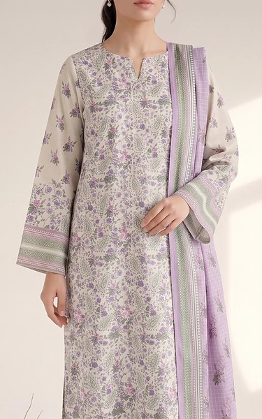 Adans Libas Light Grey Lawn Suit | Pakistani Lawn Dress in USA- Image 1